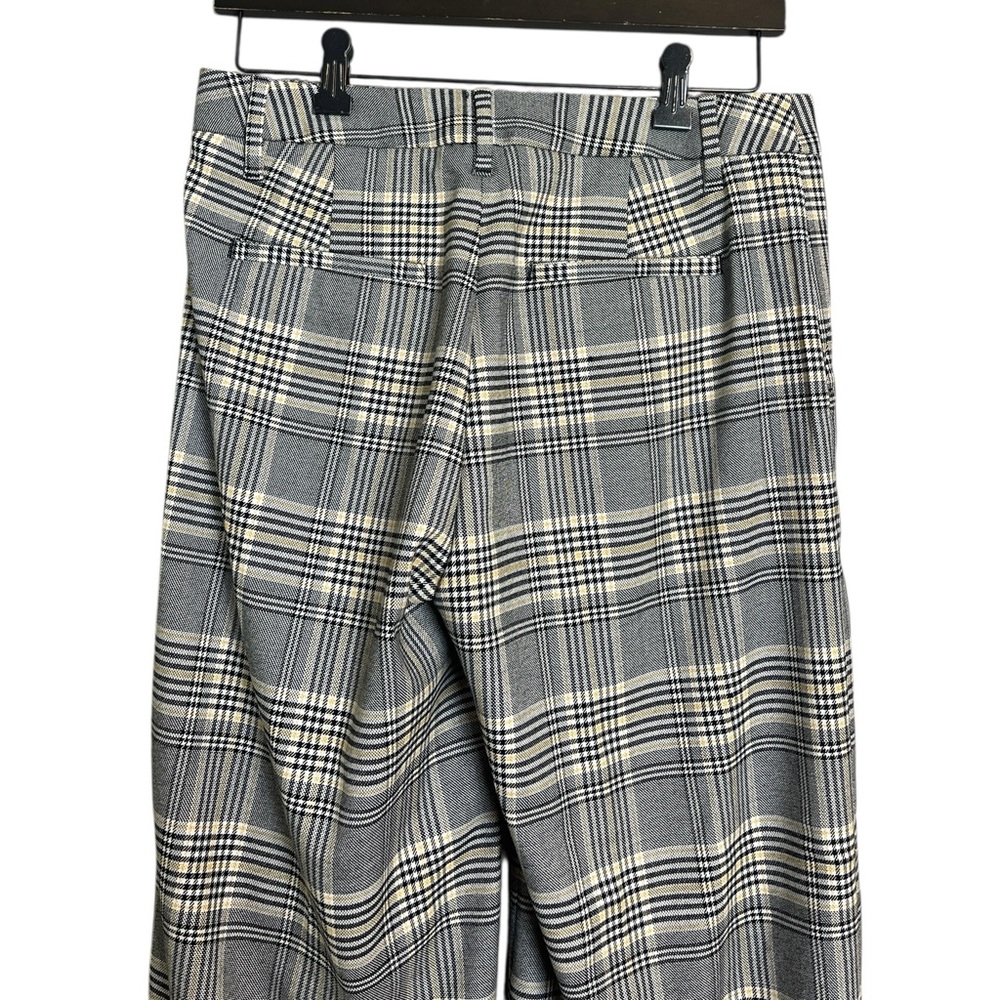 Banana Republic Black White and Yellow Plaid Everybody Wide Leg Cropped Pants 4 - Picture 6 of 11
